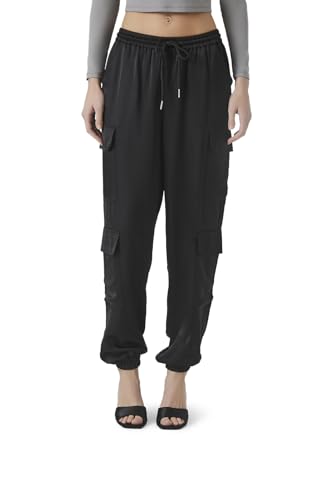 Forever 21 Women's Satin Mid-Rise Cargo Pants2