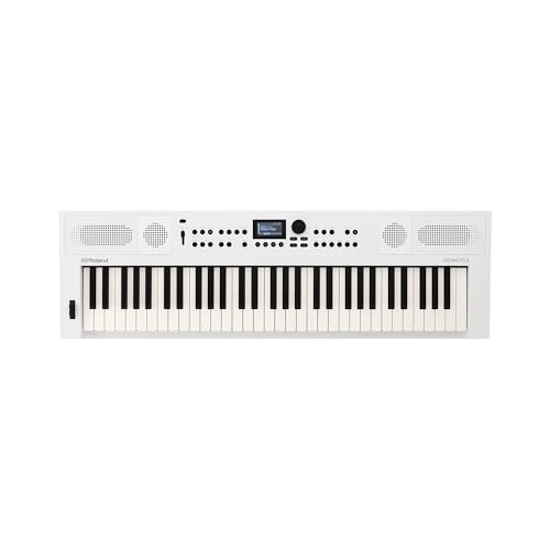 Roland GO:KEYS 5 Music Creation Keyboard | 61-Note Keyboard | ZEN-Core Engine with Over 1000 Onboard Sounds | Built-In Stereo Speakers | Mic Input | Bluetooth Audio/MIDI Support, White