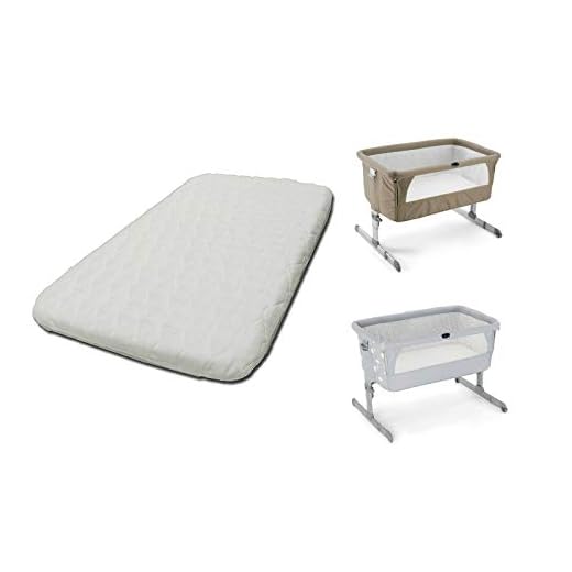 1Stopbabystore Colchón de cuna de lujo para Chicco Next2Me, Next to Me Crib cómodo colchón infantil – Fundas transpirables y lavables con cremallera (83 x 50 x 6 cm)