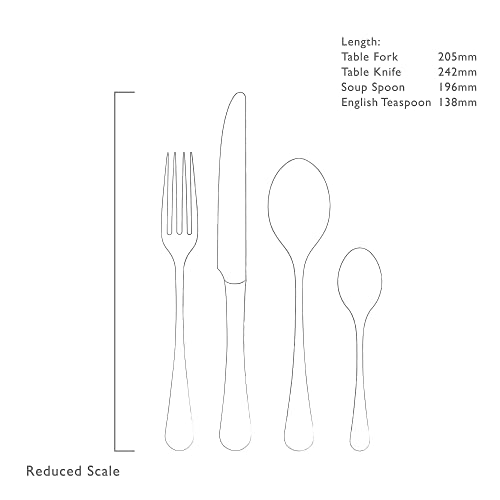Robert Welch Radford Bright, 24 Piece Cutlery Set for 6 People. Made from Stainless Steel. Dishwasher Safe.