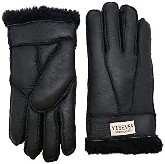 YISEVEN Women's Winter Sheepskin Shearling Leather Gloves Wool Cuffs - Image 7