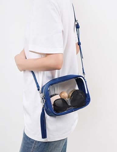 Image of Yarnic Clear Bag Stadium Approved, PVC Transparent Crossbody Purse Small Clear Crossbody Bag with Adjustable Shoulder Strap