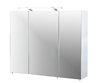 Schildmeyer Spiegelschrank 132250, melaminharzbeschichtete Spanplatte, weiß, 90 x 16 x 75 cm