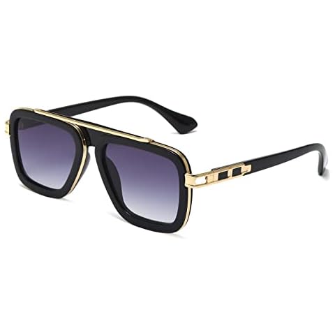 Long Keeper Retro Square Sunglasses for Men Women Classic Pilot Sunglasses Vintage Style Metal Square Frames Anti UV400 Sun Glasses Unisex Cover