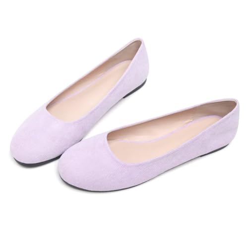 Image of Dear Time Women's Flats Comfortable Slip On Ballet Flats Soft Solid Casual Shoes