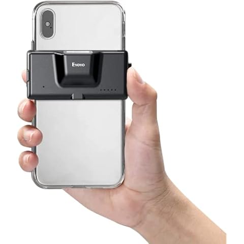Eyoyo 2D QR Bluetooth Barcode Scanner, Mini Wireless Back Clip-on Phone Bar Code Scanner for 1D QR PDF417 Data Matrix Code Reader, Work with iPhone, Android, iOS for Warehouse Library Book Inventory Cover