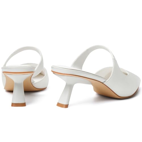 Image of Mostrin Kitten Heels for Women Pointed Toe Pumps Patent Leather Low Heel Slingback Heels with Buckle Dress Shoes for Dating Party Working