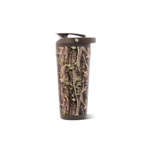 Image of HydroJug Insulated Protein Shaker Bottle 24 oz, Silent Mixing, Woodland | Leak-resistant, triple wall insulated, flip-top cap, antimicrobial Tritan lid, bucket handle, cup holder fit, dishwasher safe