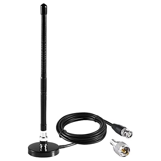 Long Range 27MHz Soft Whip Magnetic Base CB Radio Antenna with PL-259 BNC Male Connector for Cobra Midland Uniden Maxon President Vehicle Car Truck Mobile Handheld CB Radio Police Scanner, Eifagur
