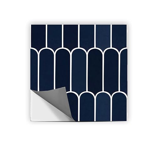 Image of Scala Bleucoin Peel and Stick Tile Stickers Vinyl Self-Adhesive Backsplash for Kitchen & Bathroom Easy DIY Home Decor Water-Resistant & Tile Decals Pack of 24 Pcs (Blue, 4 inch x 4 inch Inches)