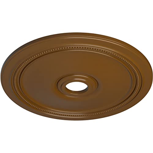 Image of Ekena Millwork CM24DISTF Diane Ceiling Medallion, 24 inchOD x 3 5 /8 inchID x 1 1 /4 inchP (Fits Canopies up to 6 1 /4 inch), Hand-Painted Smokey Topaz