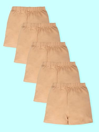Image of KiddoPanti Girls Cycling Shorts Pack of 3 | Soft & Stretchy Cotton Spandex | Comfortable Fit with Elastic Waistband | Solid Colors Half Tights for Girls Inners