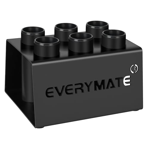 EVERYMATE垂直のバーベルホルダー:回転可能なバーベルホルダーの床スタンド、ヘビーデューティのバーベルラックスタンドは2インチのバーベル棒、カール棒、ジムのオーガナイザーのバーベル保管に適しています