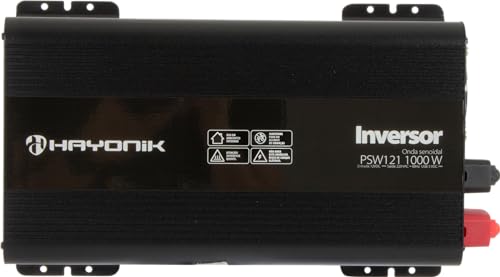 HAYONIK, Inversor Off-Grid, Onda Senoidal Pura, Potência Nominal 1000W, Pico de Partida 2000W, Entrada 12VDC, Saída 220VAC - PSW121