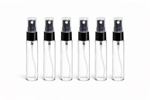 Image of Hunky Dory 12pcs 10ml Empty Perfume Glass Bottles With Plastic Black Spray Pump And Caps.