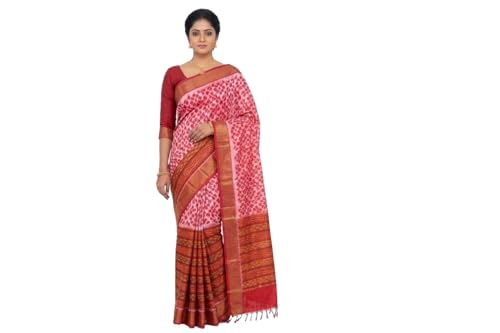 Chendhur Fashions Pochampally Silk Cotton Saree with Traditional Ikat Weave Handloom Ethnic Wear for Women Inc