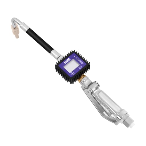 Digital Oil Control Valve Flow Meter Dispenser Nozzle, Pneumatic Oil Gun Heavy Duty Air Operated Electronic Oil Metering Gun, Digital Fuel Oil Lubricant Nozzle with Flow Meter for Trucks, Buses