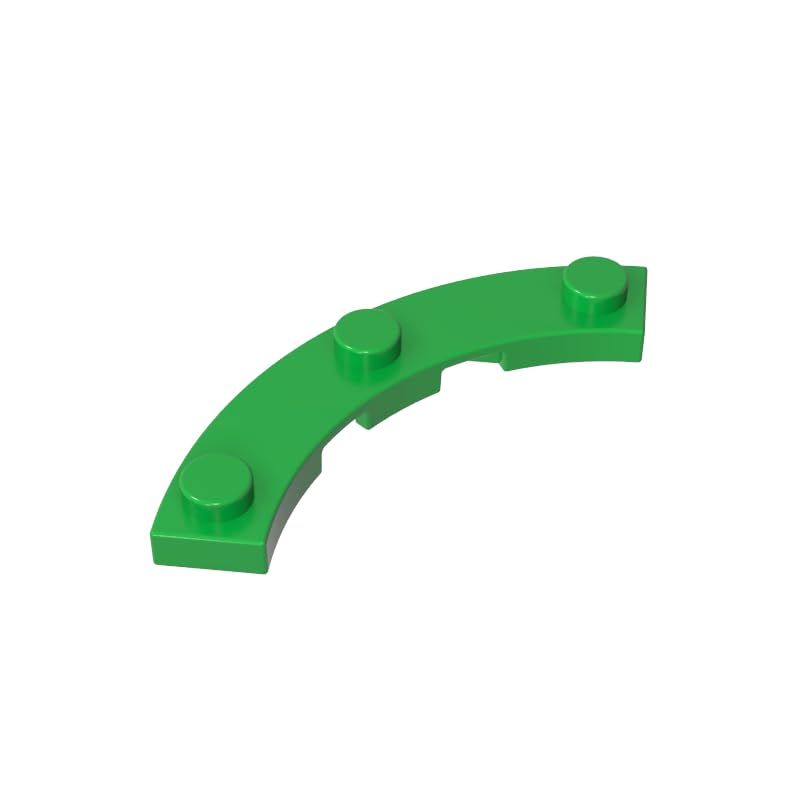80015 3x3 Curved Plate 50 Pieces High-Precision MOC Building Bricks Replacement Parts Compatible with Lego bricks GDS-90295 Bright Green — image 1