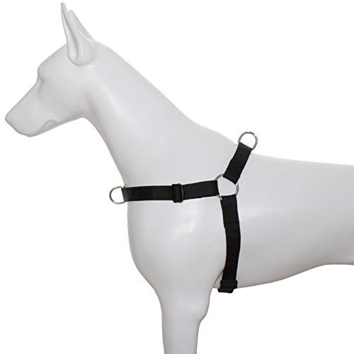 Hiado Dog Harness with Front Clip and Back Clip Easy On Metal Buckle Adjustable for Small Medium Large Dogs No Pull Heavy Duty Black Small