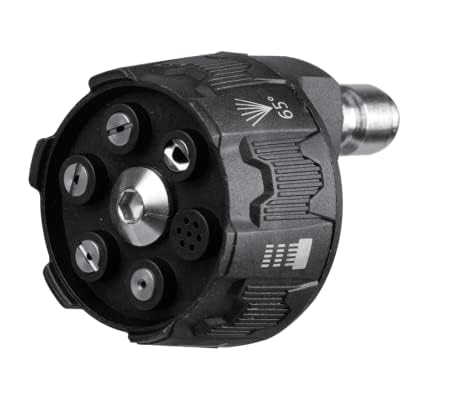 Kebtek Pressure Washer Nozzles, 6 in 1 Quick Change Multiple Angles Adjustable Nozzle Tips, 1/4 Plug Connect Tips, Pressure Washer Accessories (6-in-1 Nozzle)