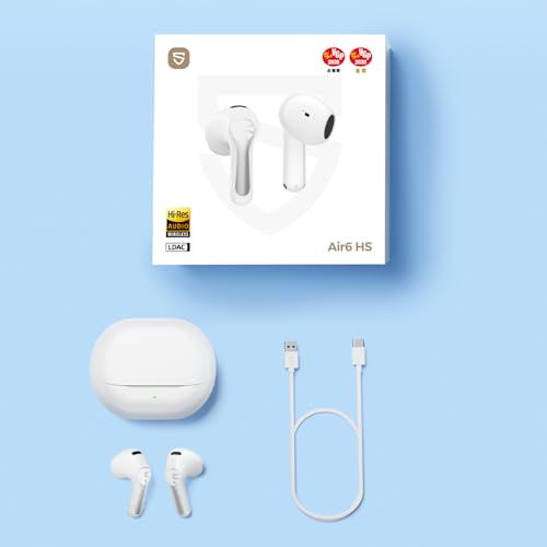 SoundPEATS Air6 HS Wireless Earbuds, Bluetooth 6.0, LDAC Hi-Res Audio for HiFi Sound, 13mm Dynamic Driver, Total 45H, Quick Charging, IPX5 Resistant, Comfortable Fit, ENC Noise Canceling, Support App - Image 7
