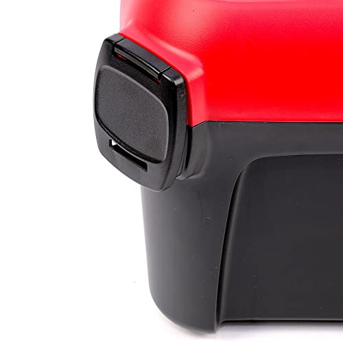 Cassetta Degli Attrezzi Smart, Con Portautensili Integrati, In Plastica Abs, 500 X 251 X 243 Mm, Colore: Nero-Rosso - 5