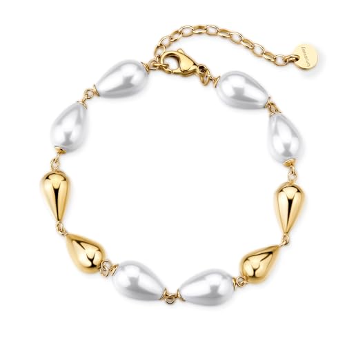 Bracelet perles blanches Brosway BPC73 en or pour femme