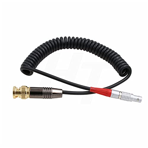 HangTon Timecode Sync Coiled Cable 5 Pin to BNC for Sound Devices Mixer Ambient NanoLockit to Zoom F4/F8 Recorder and CANON C300/C500