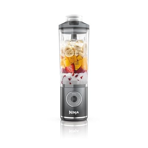 Ninja Blast Max Portable Blender, 570ml, Rechargeable Battery, Blending Cup & Leak-proof Lid, 3x Blend Functions, Makes Smoothies, Protein Shakes, Blends Ice & Frozen Fruit, Cool Grey BC251EUGY