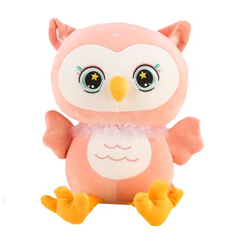 Image of Tickles Ellie Owl Super Soft Stuffed Plush Animal Toy for Kids Boys Girls Birthday Gift (Color: Pink; Size: 30 cm)