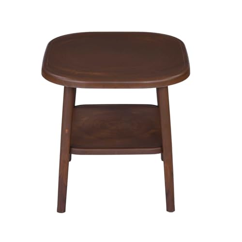 Image of Nilkamal Arena Plastic Side Table with Storage Shelf | End Table | Corner Table | for Home, Living Room, Office, Balconies, Patios | Walunt