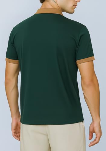 Image of Try This Men's Short Sleeve Polo Shirt | Soft Cotton Blend, Zip Neck Collared Tee for Casual, Office, Travel & Golf