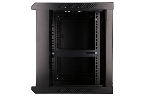Extralink Baie de Brassage 19 Pouces 9U - Armoire réseau 450mm de Profondeur pour Montage Mural ou au Sol, Charge admissible 60kg, Porte en Verre trempé,...