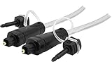 GE Pro 6 ft. (1.8M) Digital Fiber Optic Audio Toslink Cable with Mini Toslink Adapters, High Grade, Compatible with Streaming Devices, Surround Sound, Blu-Ray, DVD, DVR, Sound Bars, and More, 33533, BLACK
