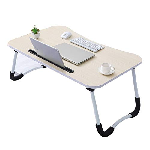 Escritorios de regazo para laptop, mesa simple para laptop, soporte para cuaderno para cama con ranura para tarjetas, mesa de aperitivos, mesa auxiliar, mesa de café, dormitorio, mesita de noche, mesa