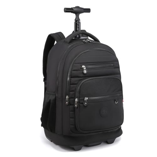 Mochila Rodinha Kika Notebook Escolar Juvenil Costa Grande (Preto)