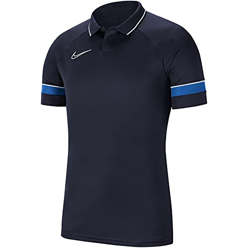 Nike, Dri-Fit Academy, Polo Hemd, Obsidian/Weiß/Königlich Blau/Weiß, M,...
