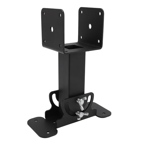 Kit de soportes metálicos pesados para elevación de vigas en techos GLOGLOW, 3 piezas, ajustables de 0 a 180 grados con recubrimiento en polvo negro, para pérgolas, cenadores y cubiertas de patios miniatura 6