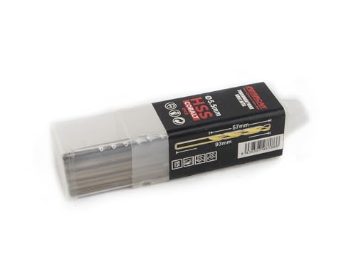 Ferrcan HSS Metallbohrer DIN338 M35 5% Kobalt Turbomax zum Bohren in Edelstahl, Eisen und anderen Metallen Packung mit 5 Stück pro Maß (5.5mm)