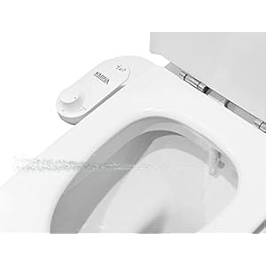 KMINA – Bidet voor WC met Jet Koud Water (Slanglengte 80 cm), Douche WC Adapter, WC Water Jet, Sproeier Bidet WC, Niet-elektrisch, Instelbare Druk en Eenvoudig te Installeren, Wit
