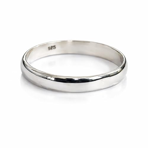 Image of Sechi 925 Sterling Silver Plain Customized Band Ring for Mens and Women | 925 Stamped Stacking Thumb Finger Ring Boys & Girls | Gift for him her | Chandi Ring | Thumb Ring | 6 Month Warranty