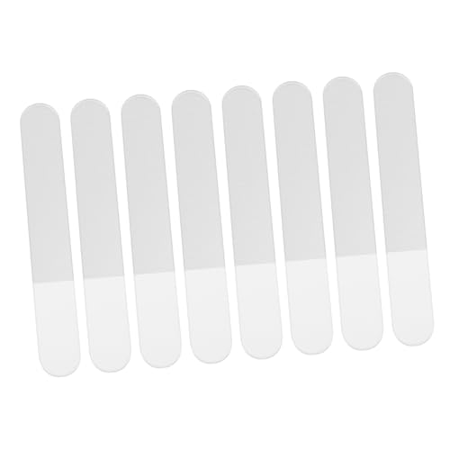 KESYOO 8個 グラスネイルファイル 爪緩衝ブロック ロングネイルツール マニ シャイナー nail file 爪やすりやすり ネイルアート用品 強化ガラス Transparent