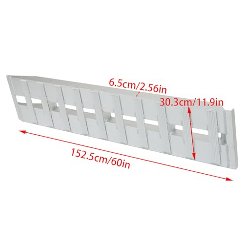 2PCS 60 Inch x 12 Inch Aluminum Trailer Loading Ramps - 6000 lbs Capacity with Beavertail Hook End