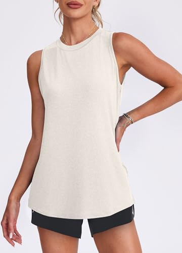 Image of Womens Workout Tank Tops Lightweight Sleeveless Shirts for Women Loose Fit Tops for Athletic Running Tennis Yoga