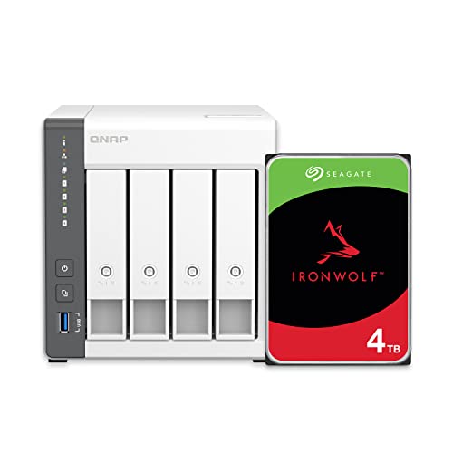 Image of QNAP 4 Bay NAS with 12TB Storage Capacity, Preconfigured RAID 5 Seagate IronWolf Drives Bundle, 2.5GbE Ports (TS-433-4G-44ST-US)