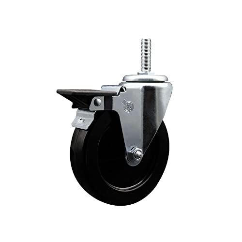 Hard Rubber Swivel Threaded Stem Caster w/5