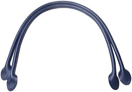 Wento Pair 24'' Genuine Leather Purses Straps With Ear Shape End,Punch Hole Ready,Real Leather Bag Handles,replacement Purse Straps,handbag Bag Wallet Straps WT0003 (24'', Navy)
