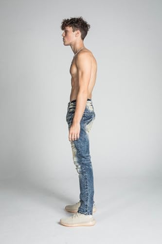 Ripped Slim Jeans for Men 2024 Streetwear Pants, Slim Fit, Stretchable Cotton AJ722SL3