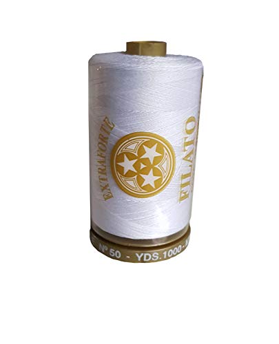 Marca: Cucirini Tre Stelle Filo da cucito tre stelle marca oro (Bianco 1000yds, 1x)