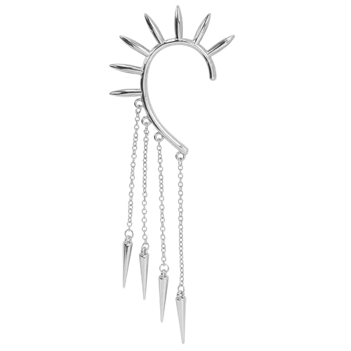 W WIDMANN MILANO Party Fashion - Pendientes de clip con tachuelas y cadenas, accesorio de disfraz para Halloween y carnaval